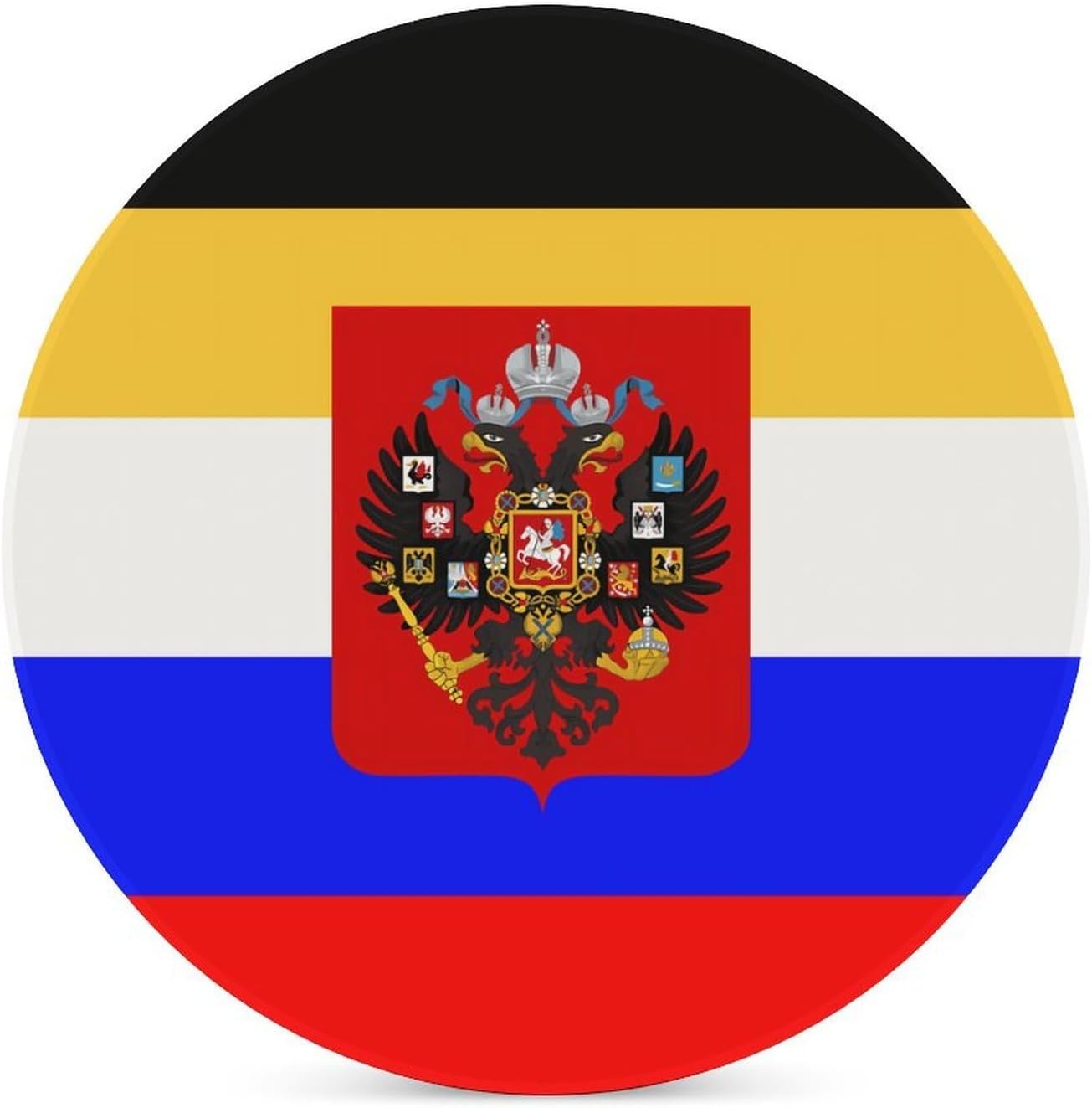 Flag of Russia Round Ceramic Coasters for Drinks Absorbent Cup Holder Tabletop Protector with Cork Base