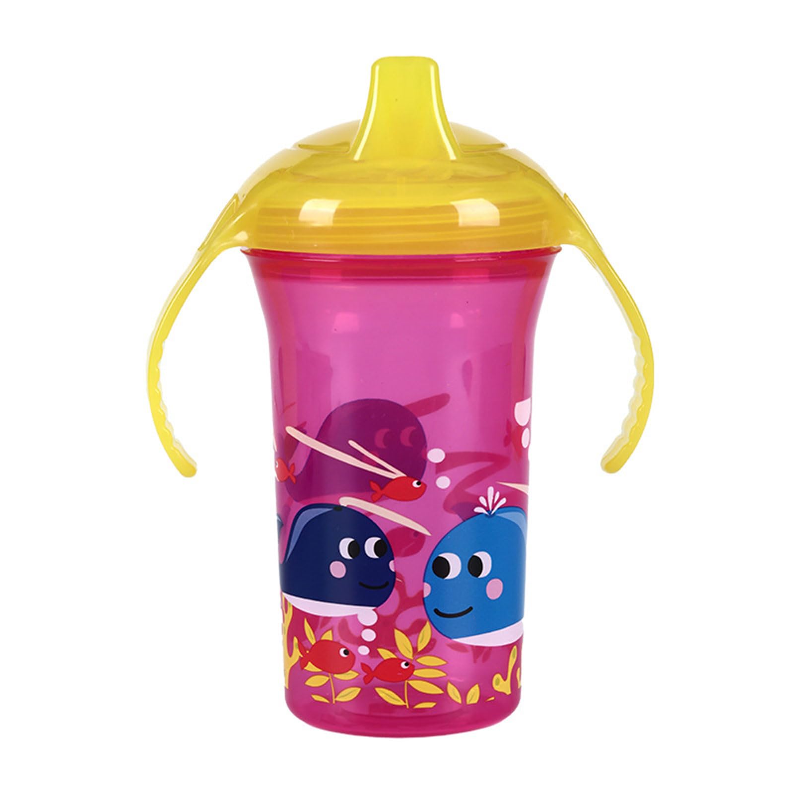 Xanorrg Infant Toddler Spill Proof Drinking Cup with Ergonomic Handle Lovely Baby Sip Cup 300ML Capacity for Daily Home Nonslip Water Bottle