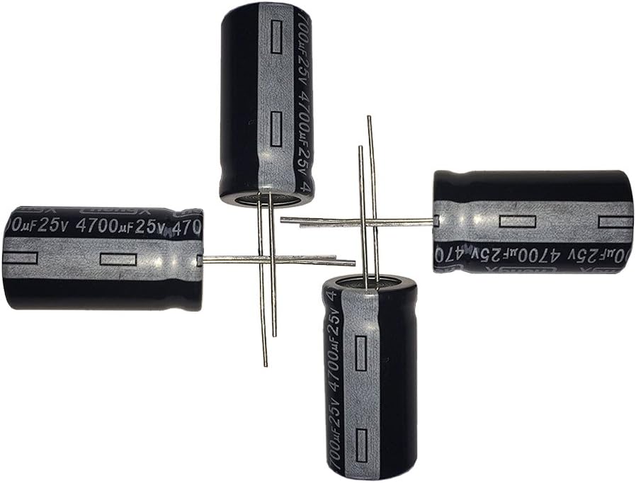 ZHUOYUAN4700uF 25V 16x30mm Aluminum Electrolytic Capacitor, 8PCS, 20% Tolerance, -40 to +105C