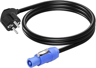 CERRXIAN 3-polig 1,5 mm² 15 AWG 90 Grad EU-Stecker auf Powercon AC-Konvertierungskabel, geeignet für Beleuchtung, Audio, Bühne und andere Geräte