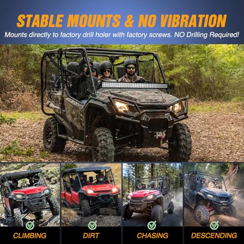 Image of Nilight Light Bar UTV Front Side A Pillar Hood Mounting Brackets for 50-54 inch Lights Pods Compatible with Pioneer 700 1000 2014 2015 2016 2017 2018 2019 2020 2021 2022 2023 2024