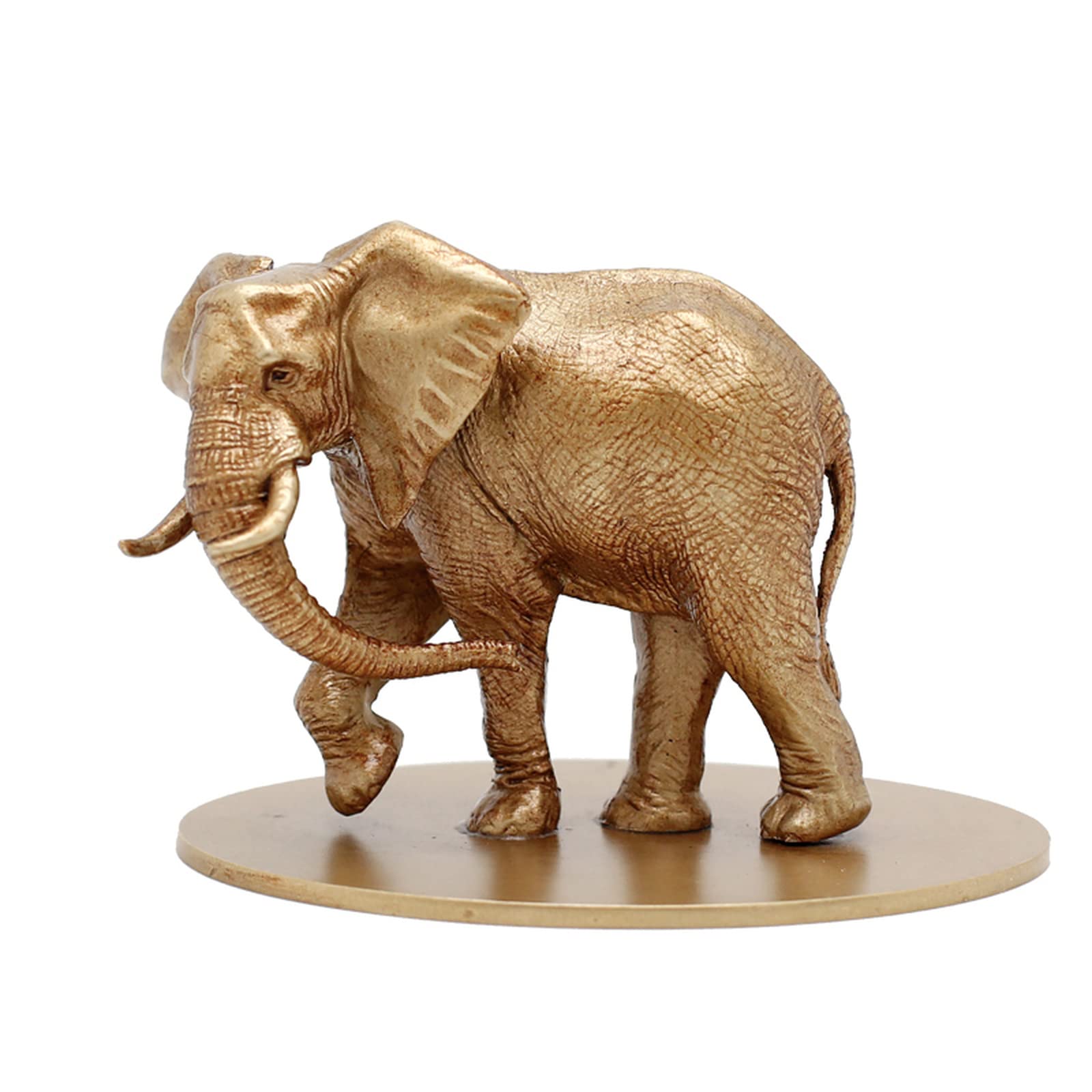 Bronze Copper Lucky African Elephant Sculpture Home Car Ornaments,Brass Blessing Elephants Miniature Figurine,Antique Animal Statue Craft Decor