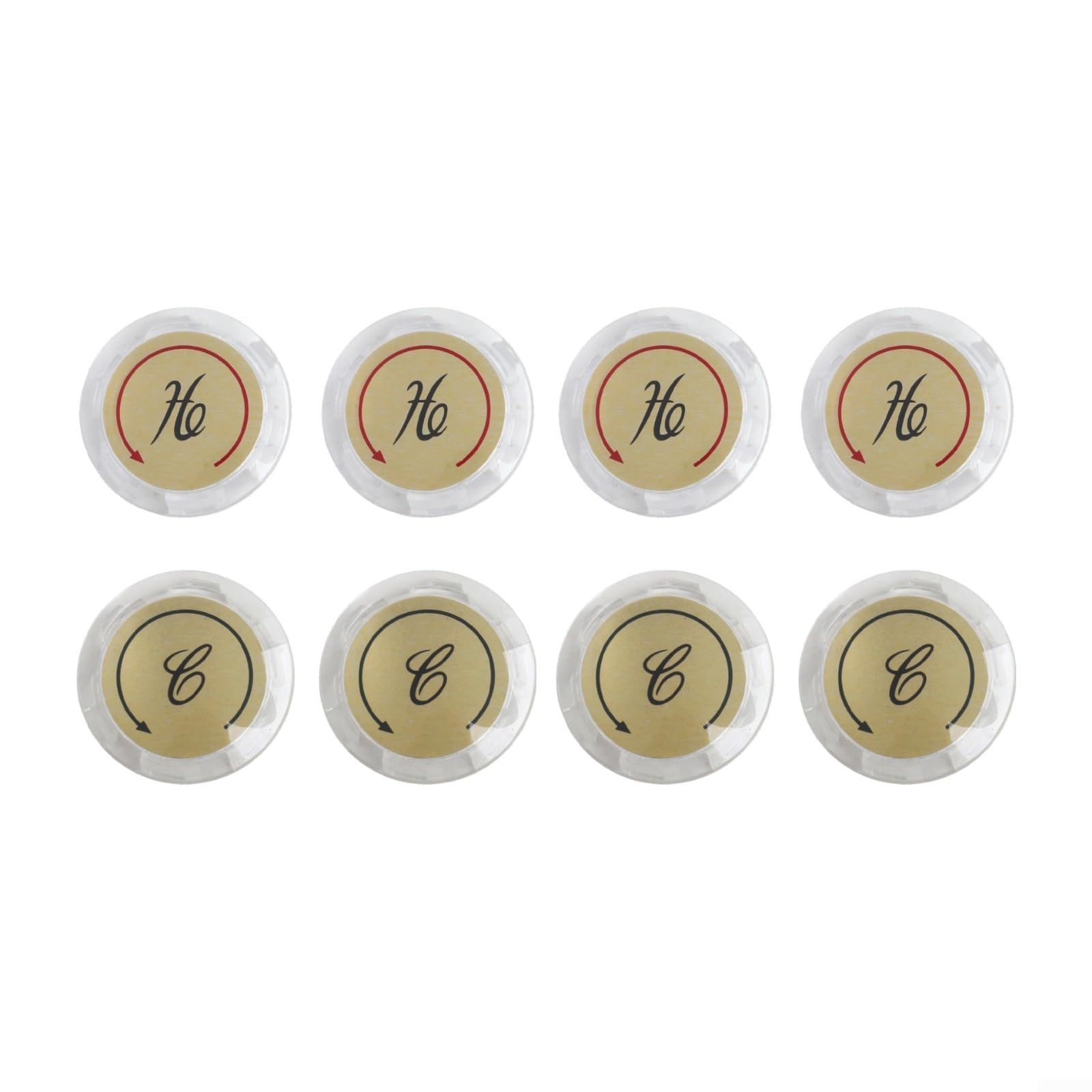EasyByMall Complete Set of 8 Faucet Index Buttons for Easy Identification of Hot and Cold Water