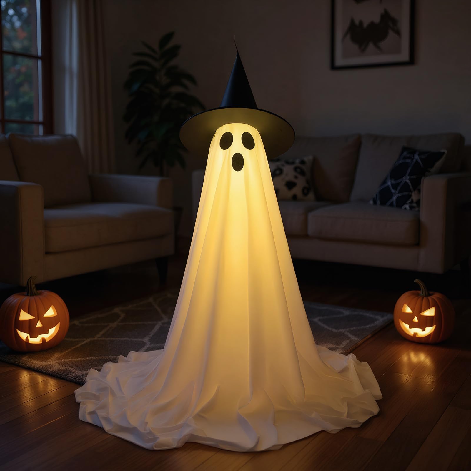 Fantasma Illuminato Forniture Per Feste Di Halloween Inquietanti Con | Fantasma Luminoso Da Esterno Con LED A Stringa Luminosa Per Feste Festival Portici Giardini E Prato
