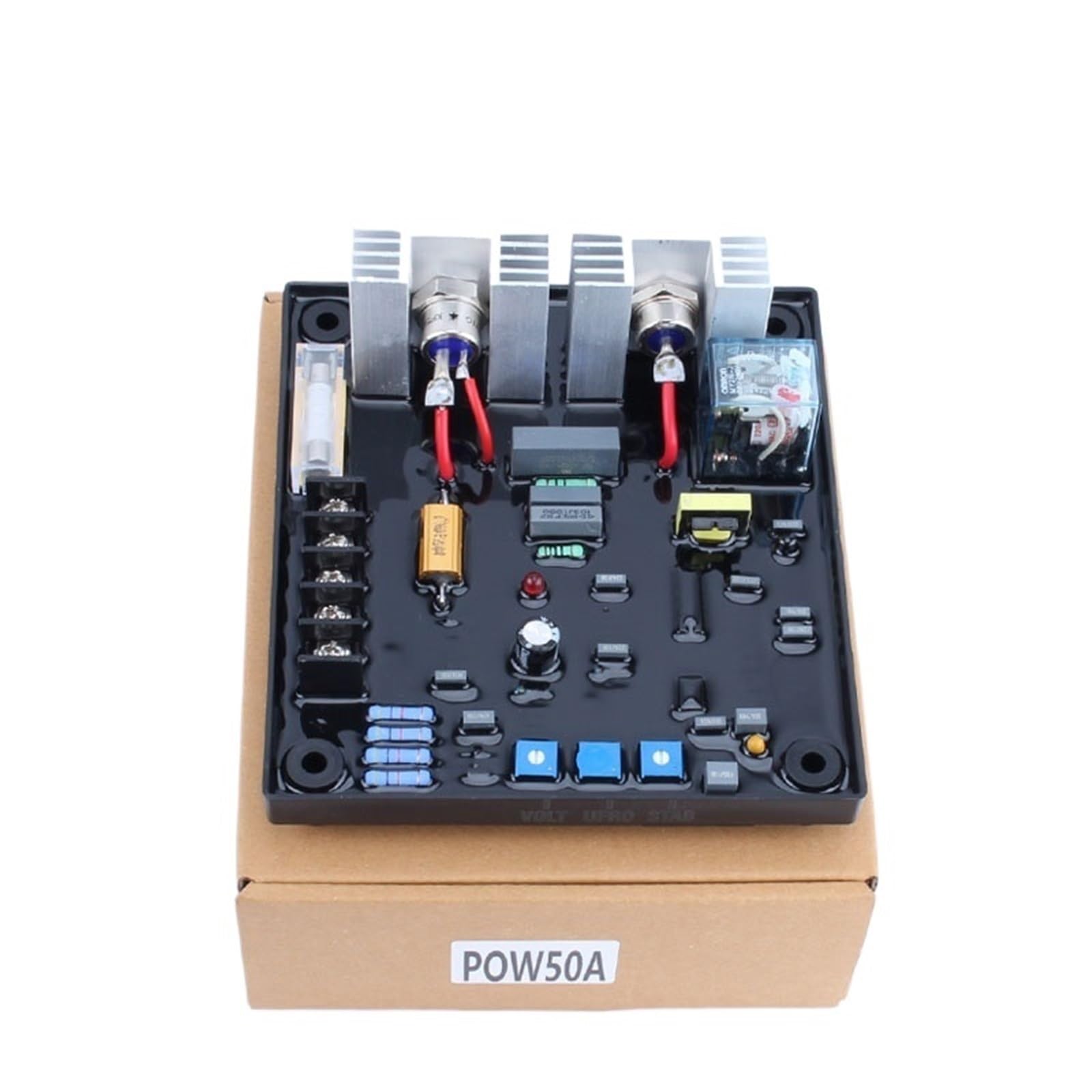 ZXAOMMBEA 1pcs POW50A 30A Automatic Voltage Regulator Stabilizer Control Module Adjuster 50HZ 60HZ Brushless Generator AVR
