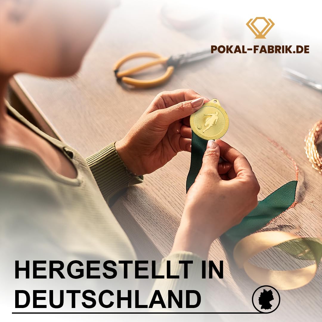 Fußball-Medaillen, Metall, Band nach Wahl | Personalisierter Orden mit optionaler Gravur/Wunschtext, für WM, Turniere, Vereine & Kindergeburtstag