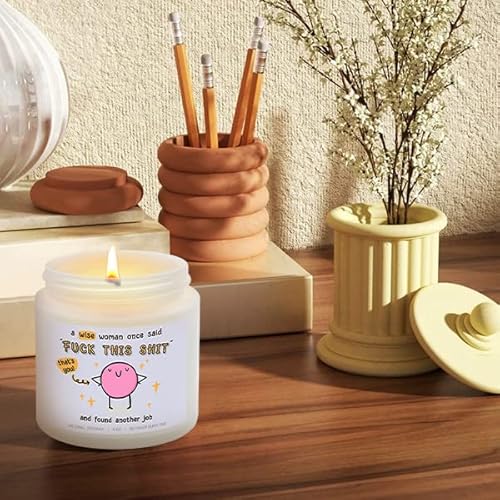 Funny Gifts For Women Lavender Scented Candles, Wise Women, Naturial Soy Wax Aromatherapy Candle Jar Bow Gift Box, Funny Gifts For One Get A New Job 4Oz #TOP4
