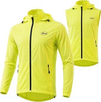 Men's 2-in-1 Cycling Jacket, Lightweight Windproof Running Gilet