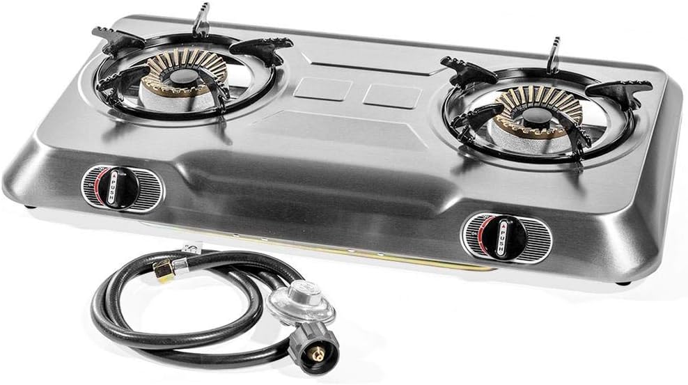 XtremepowerUS Double Burner Stove Auto Ignition Cooktop