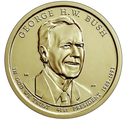 2020 P & D George H.W. Bush Presidential $1 Coin 2-Piece Uncirculated Mint Set from Philadelphia and Denver