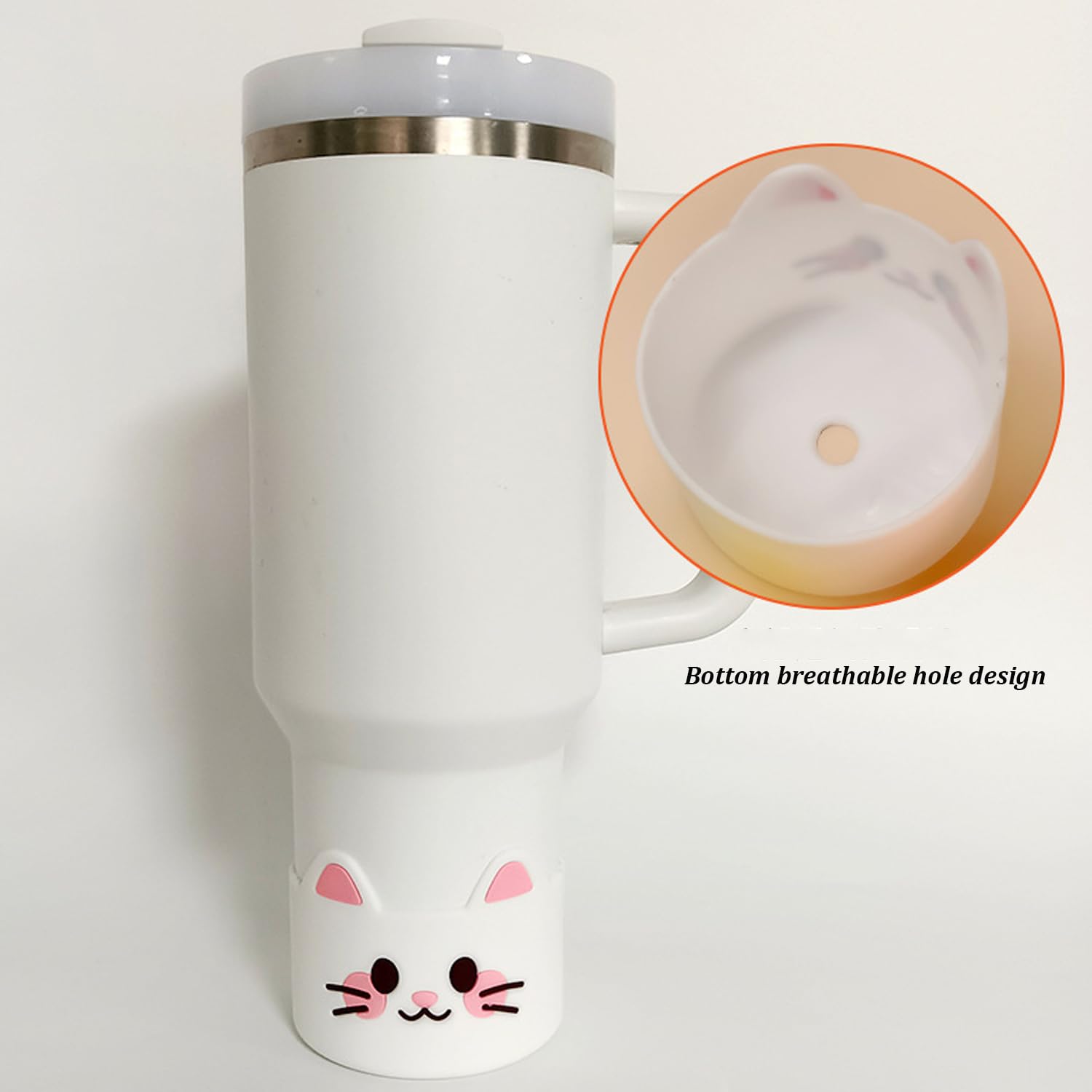 SEVENKA Cute Kitty Silicone Boot Sleeves For Stanley Cups – Protects 30oz & 40oz Tumblers, Anti-Slip & Washable - View #6