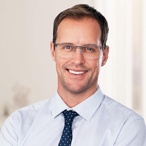 Miniatura 2 de EYECEDAR Paquete de 5 lentes de lectura para hombre, de metal, medio marco, bisagras de resorte, lentes para lectores para hombre, 2.50