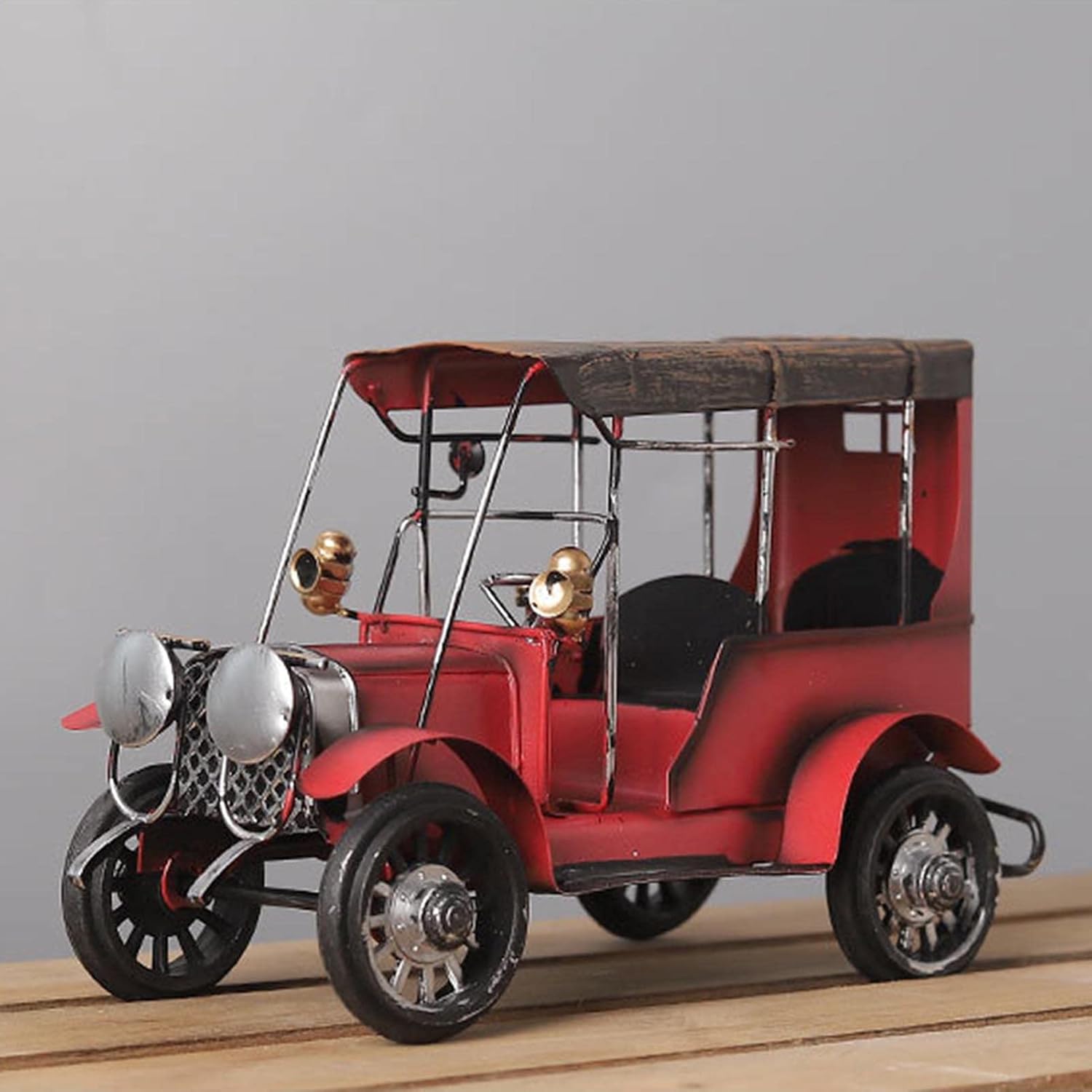 Ironheel Metal Classic Cars Model Ornament Maguja,Gifts That Children and Friend Love,Retro Decoration Suitable for Desktop Office Cars-Red 20x13cm(7.87x5.11inch)