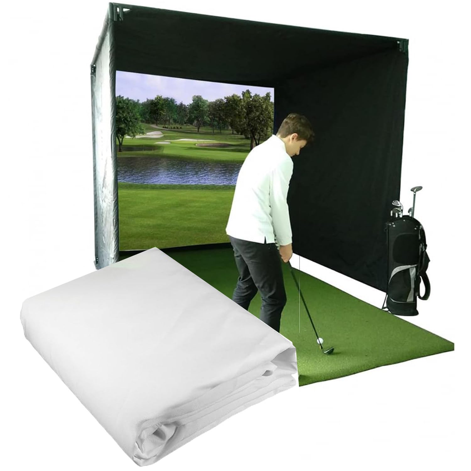 Écran d'impact de golf durable en tissu haute densité lavable pour intérieur