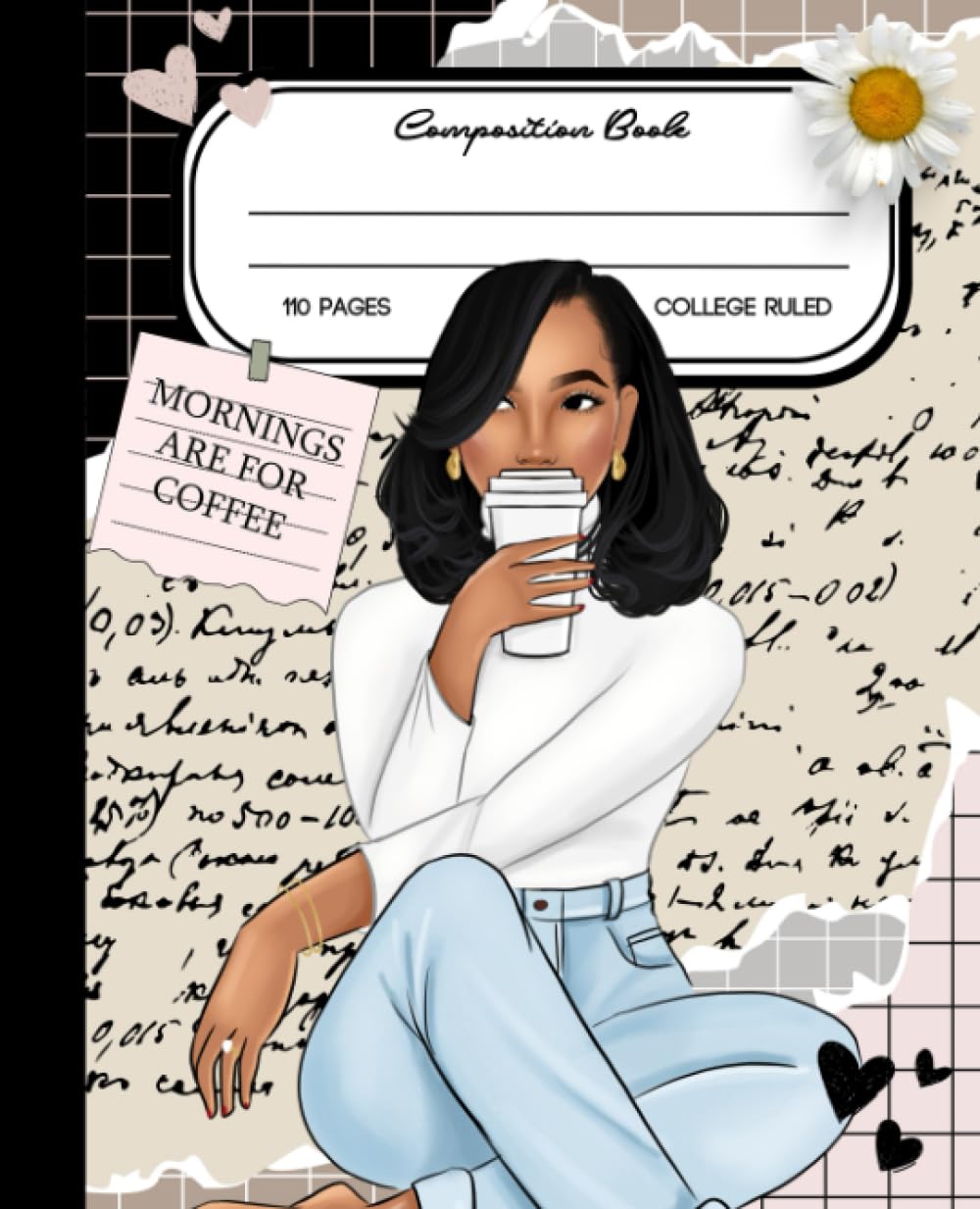 Coffee Composition Notebook: Notebook or Journal for Women, Office, Work, School, College Ruled Paper (7.5"x9.25", 110 Pages)