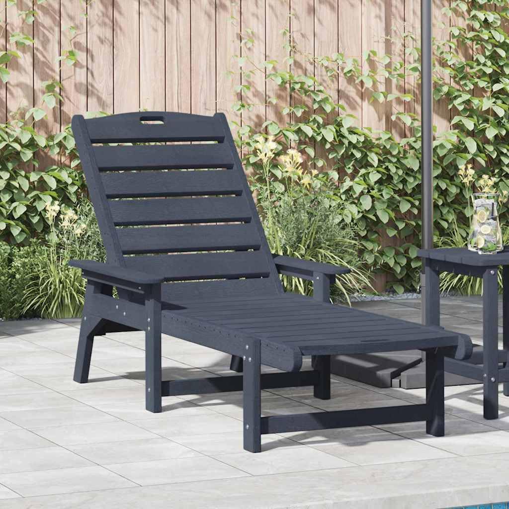 Leżak granatowy 195,5 x 53 x 98,5 cm HDPE