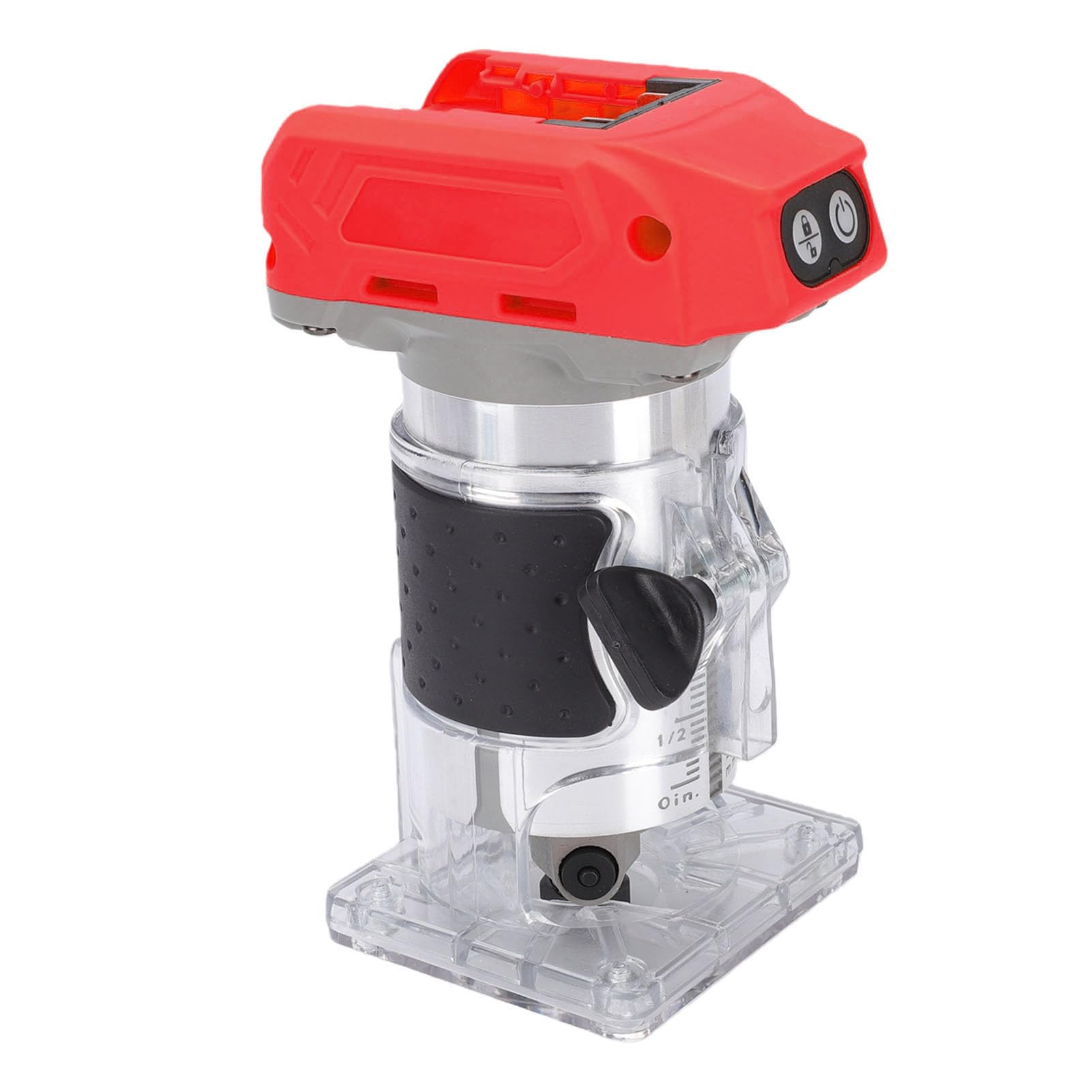 HUIOP Fresadora de Madera Inalámbrica Compacta de 800 W, 5 Velocidades para Batería 48-11-1822, Cortadora Madera Eléctrica Diseño Ergonómico para Espacios Reducidos, Capacidad Portabrocas 6 Mm, 6,35