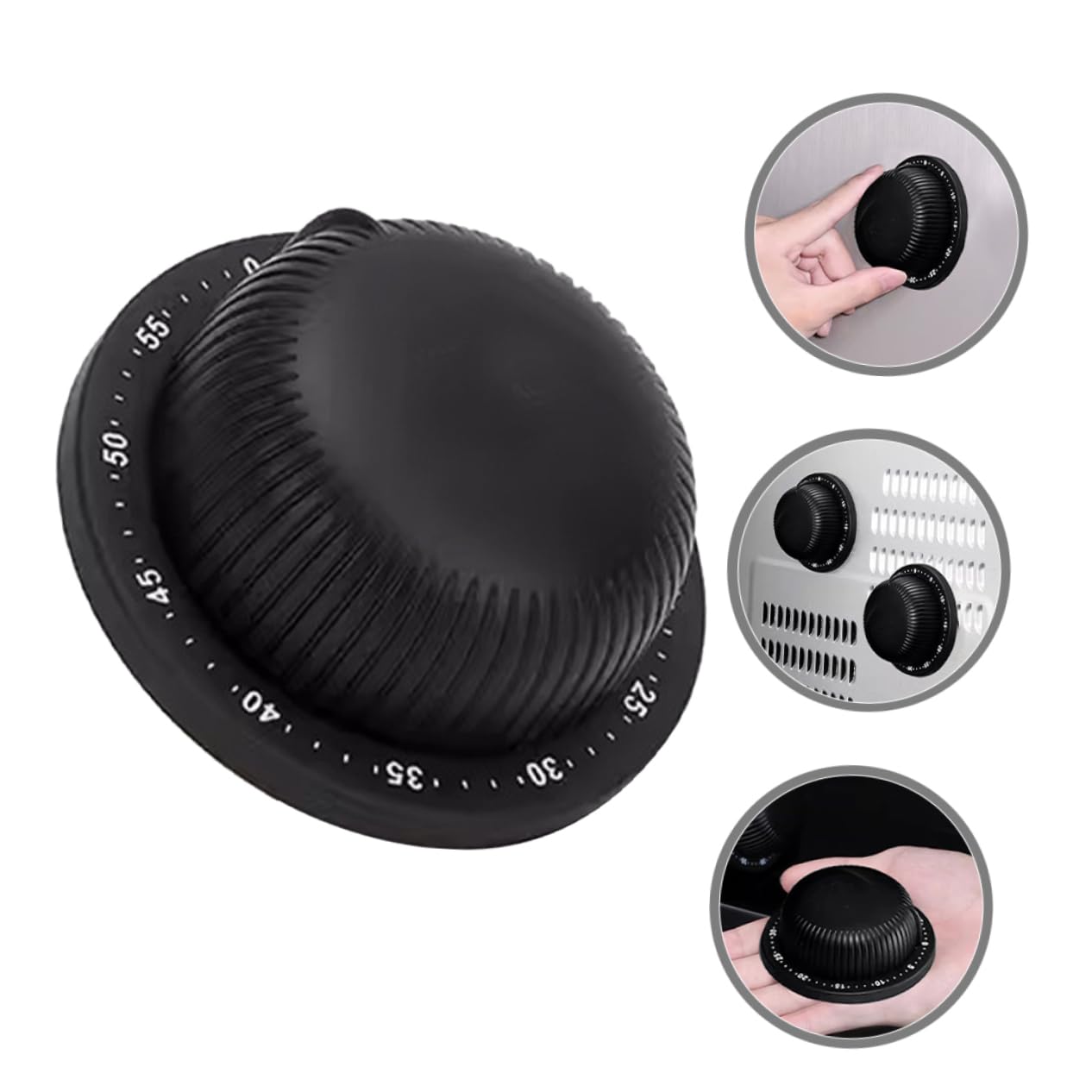 3 Piezas Temporizador de Cocina Temporizantes de la Cocina cocinando temporizadores magnéticos para cocinar Temporizador silencioso Acero Inoxidable Black