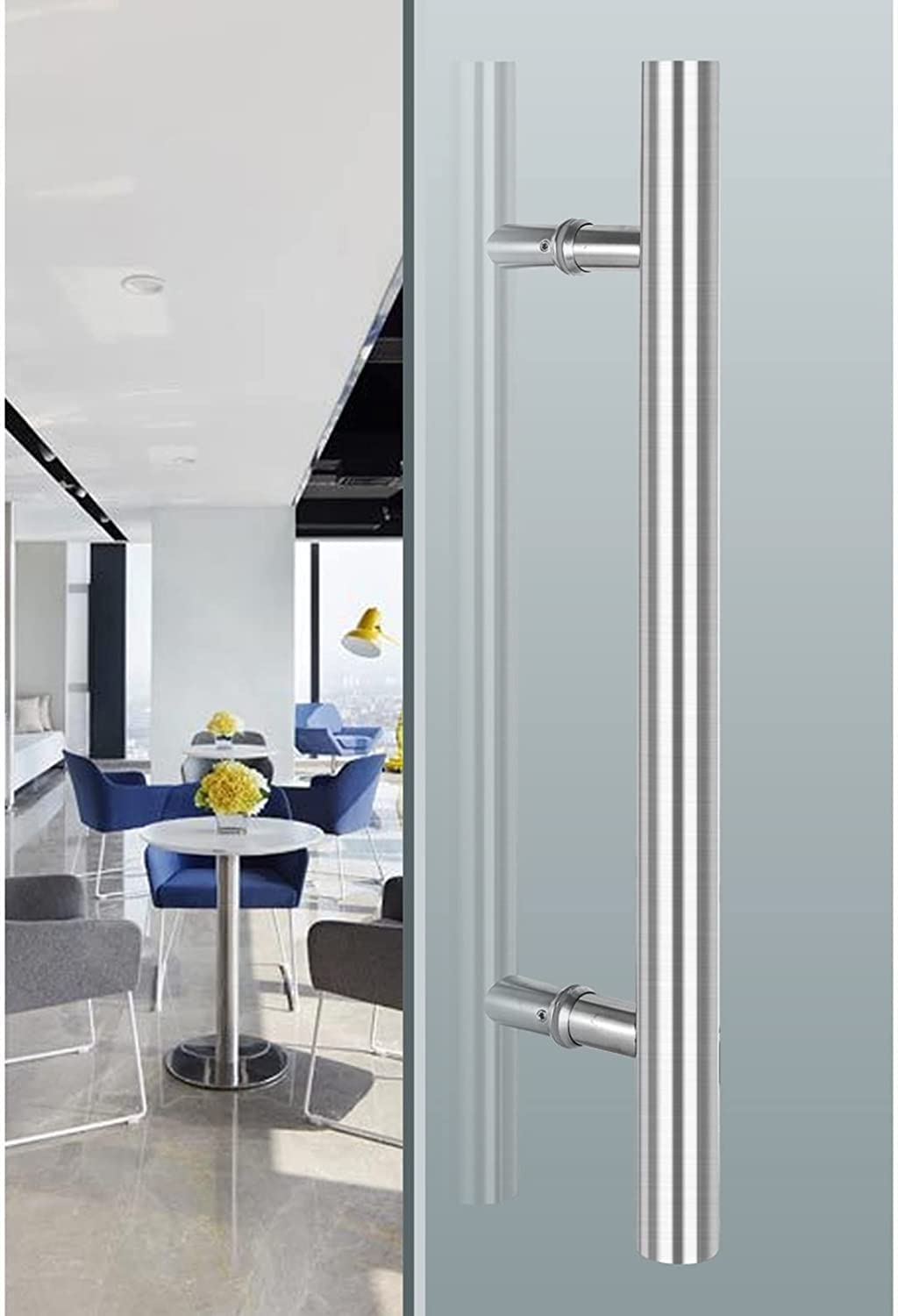 Poignées pour armoires ergonomiques 60cm en inox brossé ultra résistant