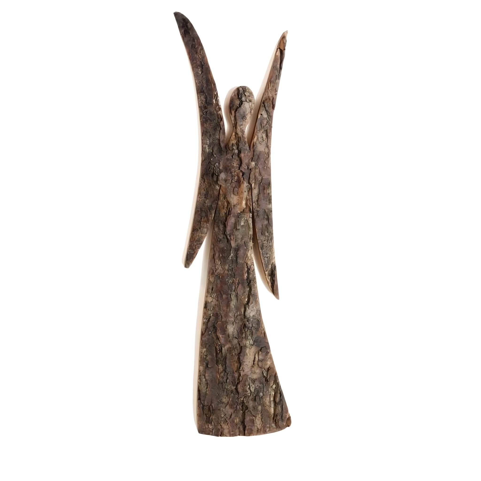 Dolfi Guardian Angel in Bark Wooden Angels 6 cm