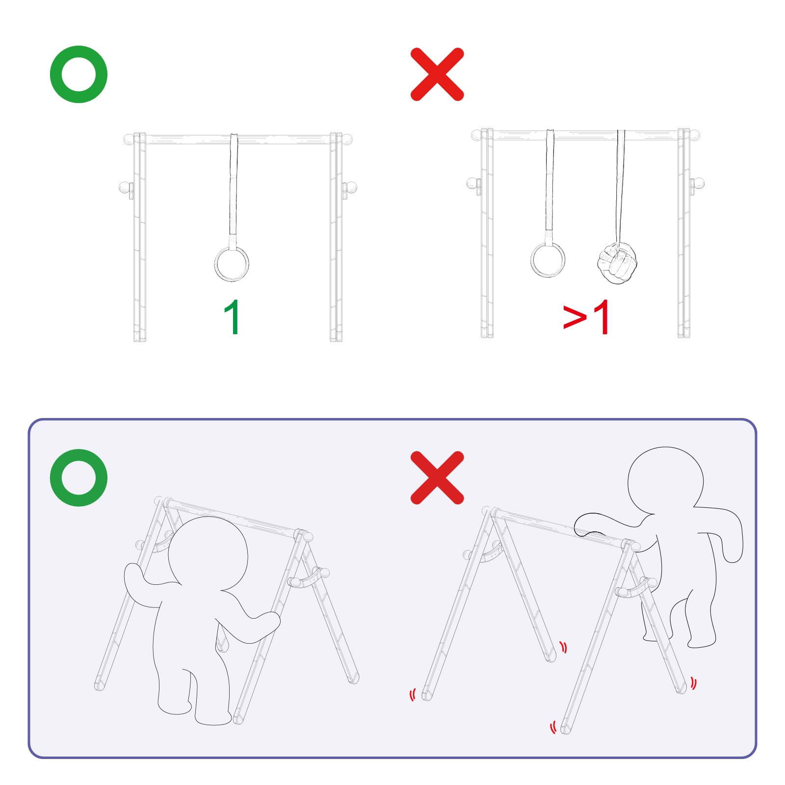 Montessori Baby Spielbogen Holz, 2-in-1 Spieltrapez & Kinderkleiderständer aus Buchenholz, stabiles Fitness-Frame für Neugeborene, Natur