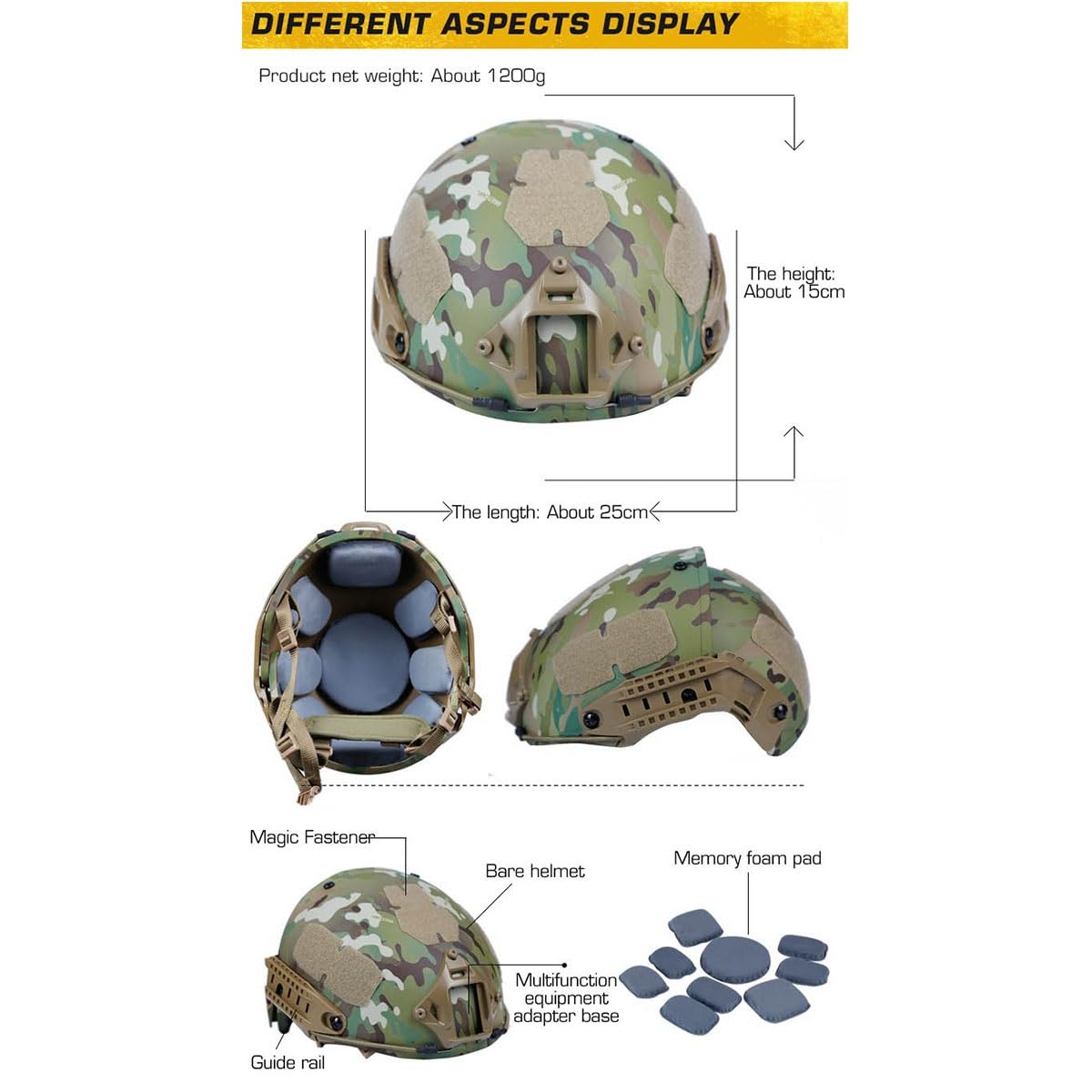 Dwufunkcyjny Regulowany Hełm Taktyczny AF Z Systemem Szyn Do Gry Airsoft CS