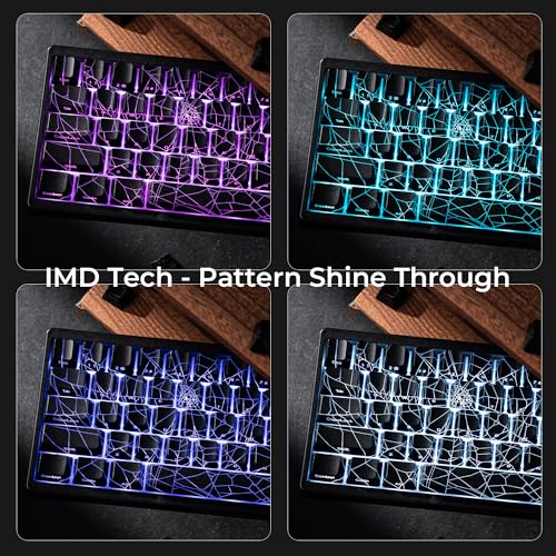 Image of HITIME x XVX M67 60% Percent Keyboard Wireless, QMK /VIA Black Spider Web Gaming Keyboard, Tri-Mode Thocky Creamy Mechanical Key Board, Hot Swappable Gasket Mount RGB IMD Tech for Win /Mac