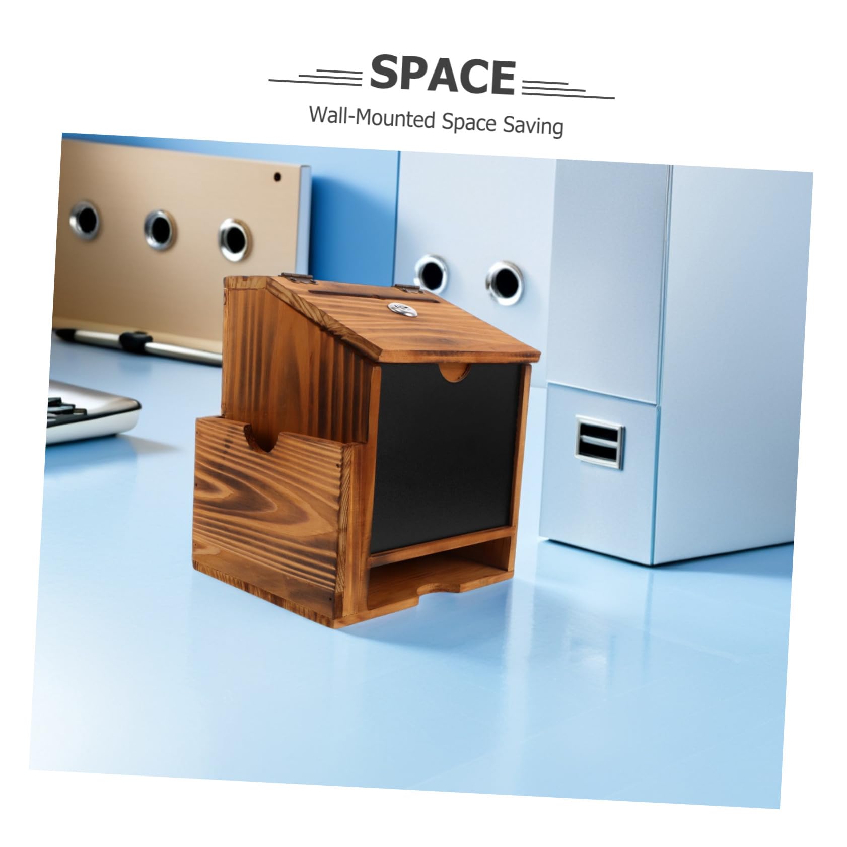 Boîte à Suggestions en Bois Murale avec Serrure, Coffret de Collecte | Finition Café, Style Rustique, Matériel de Fixation Inclus pour Installation