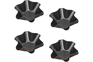 Non-Stick Tortilla Pan Set for Crispy Taco Bowls (4pcs Black)