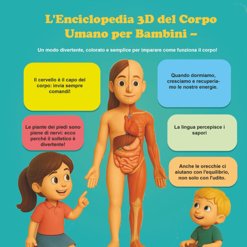 L'Enciclopedia 3D del Corpo Umano per Bambini – Un modo divertente, colorato e semplice per imparare come funziona il corpo!