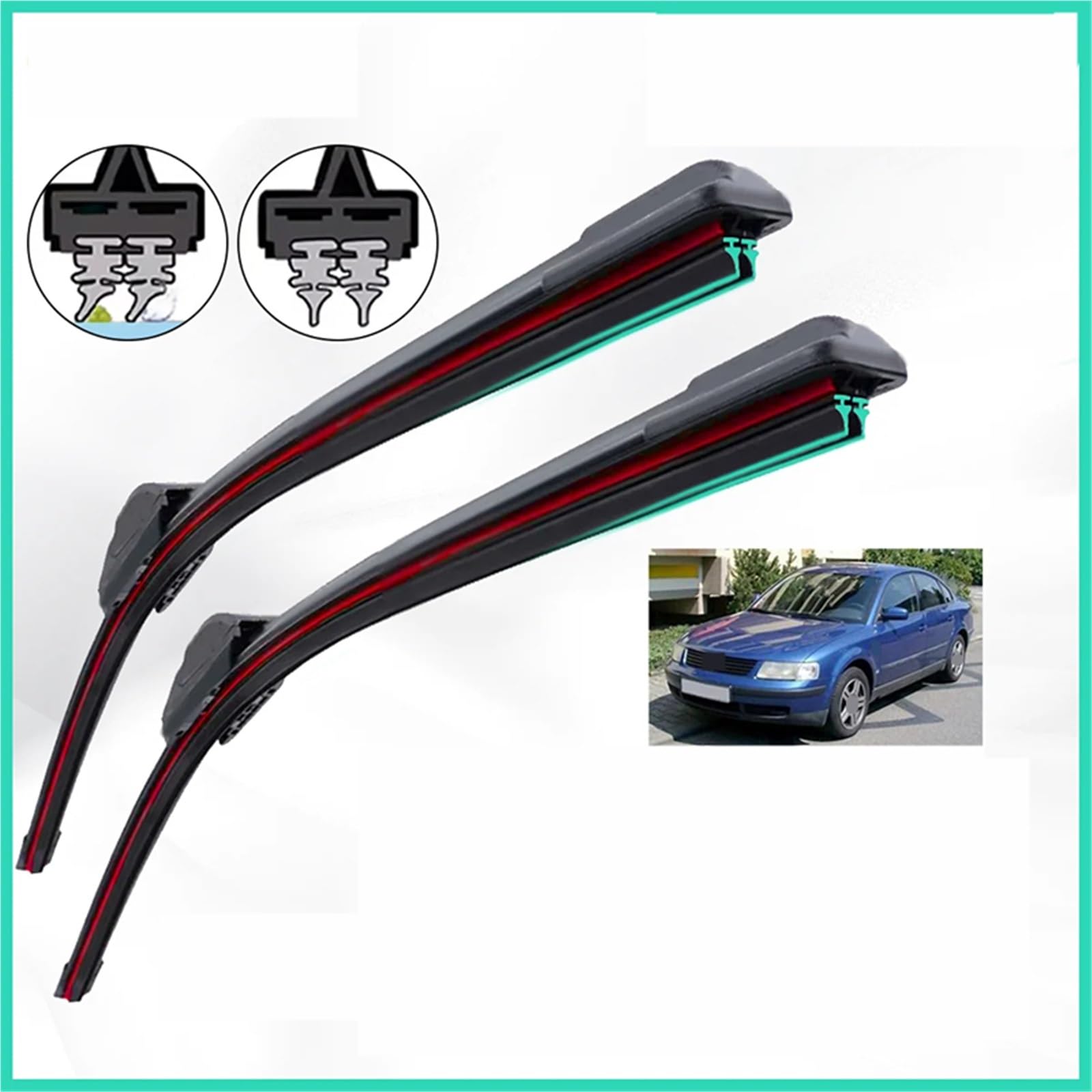 Limpiaparabrisas De Coche Compatible Con VW Para Passat Para Variant Para Estate 2001-2008 Limpiaparabrisas Delanteros De Goma Dobles 21 "+ 19"