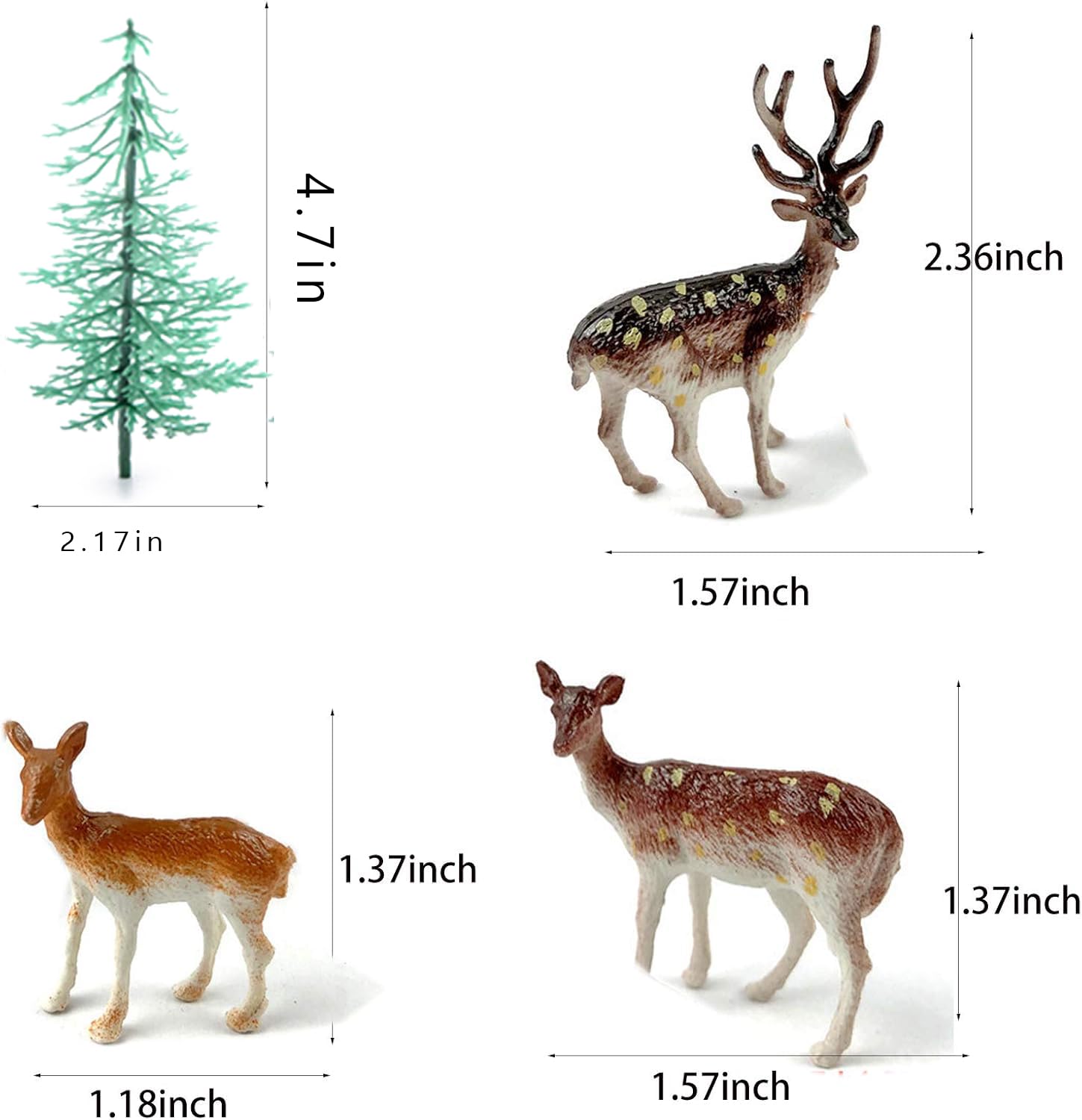 Forest Theme Cake Decoration - Reindeer Antlers, Rabbit with Eyelashes, Nose & Ears - Easter, Christmas, Halloween Party Decoration Supplies