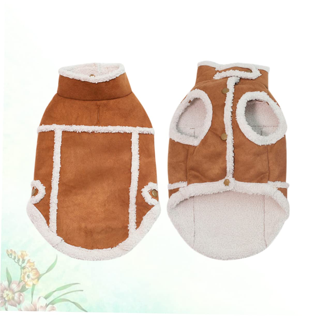 INOOMP 3piezas Abrigo De Perro De Estilo Inglés Suede para Mascotas Ropa De Invierno para Cachorros Marrón Talla