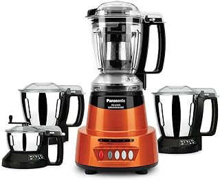 Panasonic Heavy Duty Mixer Grinder For Kitchen MX-AV425 (Sunstone Orange) Elements Series Powerful 1500W (MMLW) 4 Jar (Three-304 Stainless Steel & 1Juicer Extractor Jar) | 5 Years Motor Warranty