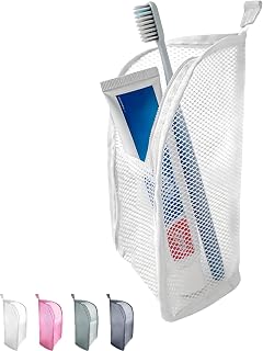 Foldable Hanging Toiletry Organizer, Clear Waterproof Design with Large Storage Capacity for Storing Toiletries and Cosmetic Items, Portable Lightweight Construction for Travel Use (White)