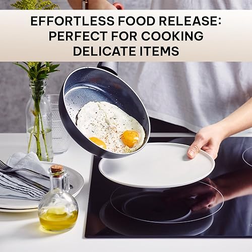 Miniatura 3 de Brabantia Tasty+ - Sartén antiadherente de 8 pulgadas, revestimiento de cerámica sin PFAS PFOA PTFE, realmente antiadherente, se calienta