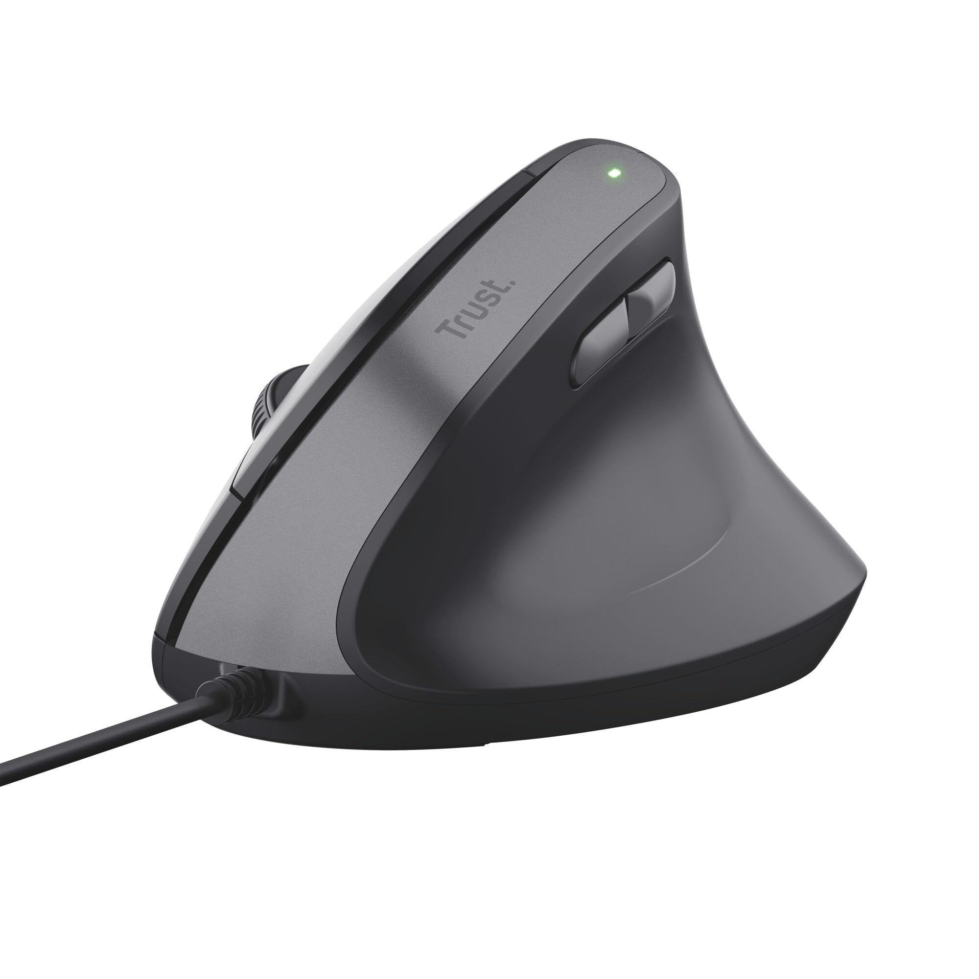 Trust Yuno ergonomiczna mysz przewodowa USB, myszka pionowa, czarna | dla osób praworęcznych, 800-2400 DPI, kabel 150 cm, sensor optyczny, 6 przycisków, 60% plastiku z recyklingu