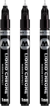 Molotow liquid chrome marker with special ink for real mirror effect. 3 Items 1 mm