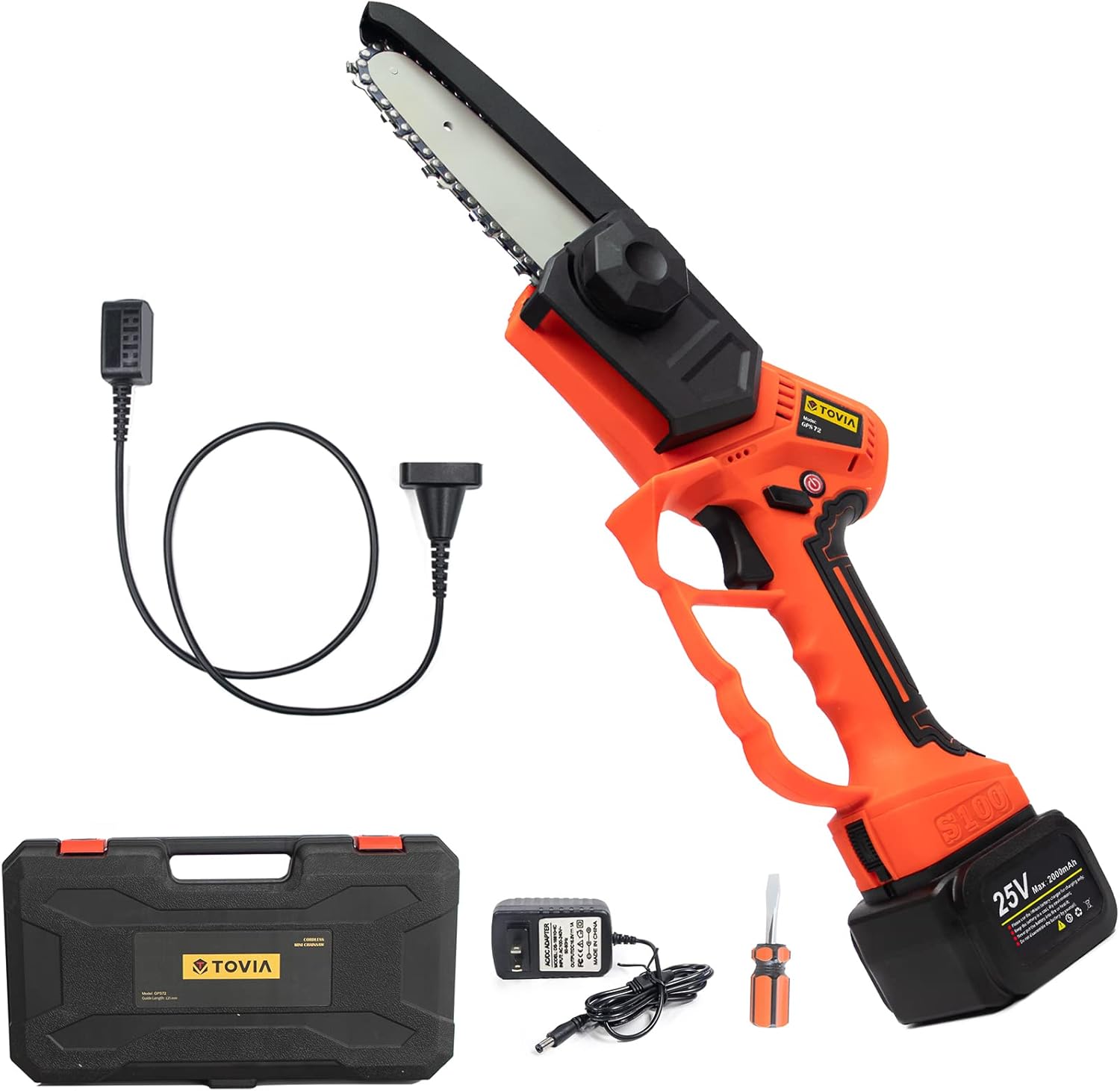 Cordless Mini Chainsaw, T TOVIA 5'' Handheld Electric Chain