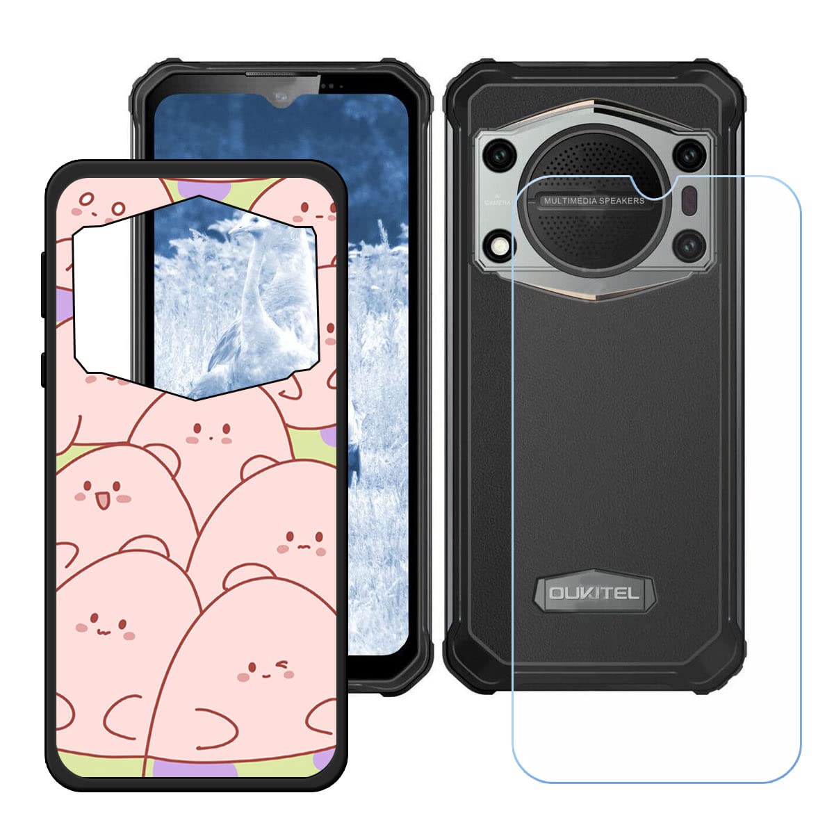Coque Souple + 2 Films En Verre Trempé Pour Oukitel WP53 Pro (6,52 Pouces) - Avec Anneau De Téléphone - Protection Complète