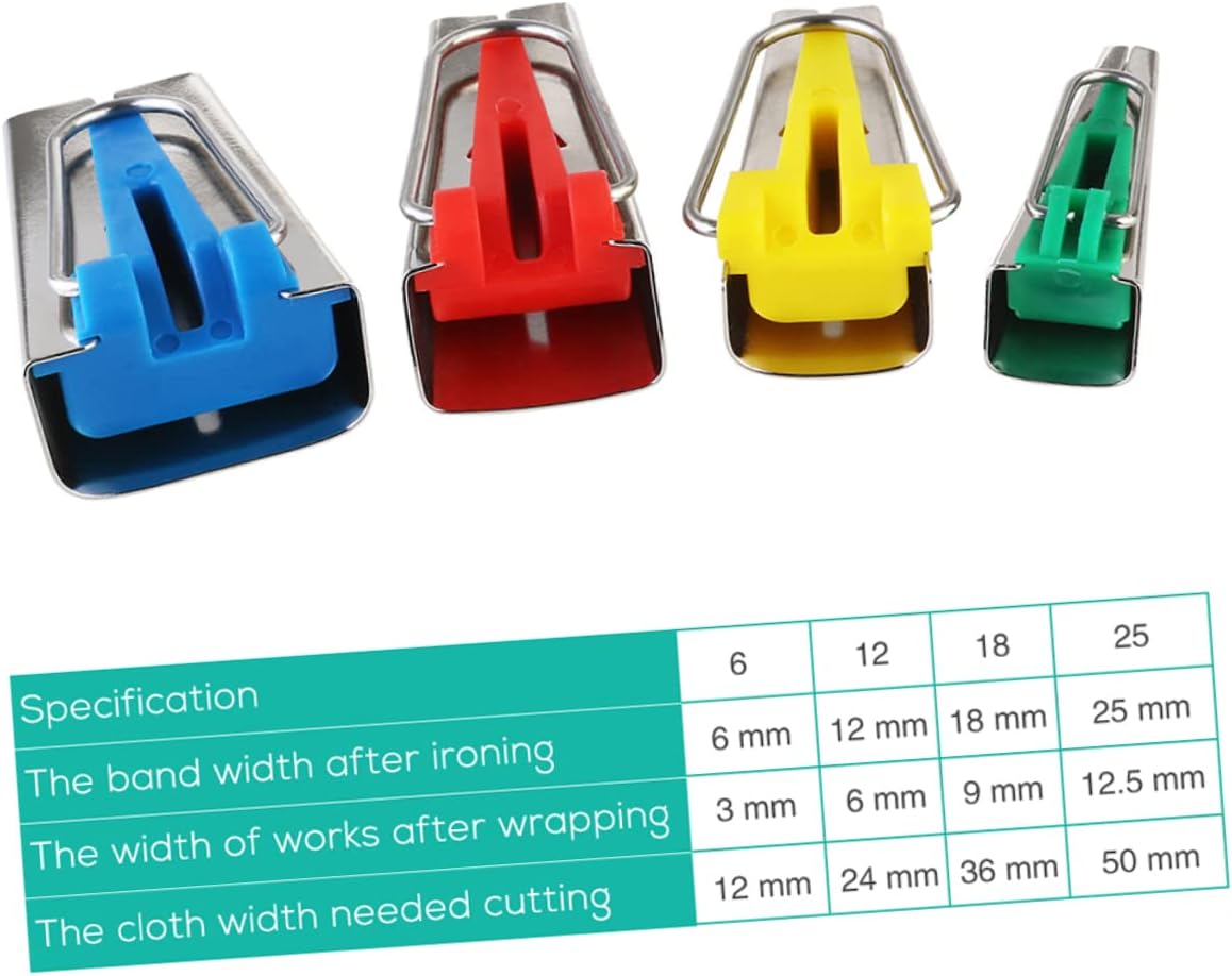 KONTONTY 8pcs Bias Tape Maker Set for DIY Sewing and Quilting Precision Fabric Binding Tools for Creating Bias Tapes for Craft Projects and Home Sewing