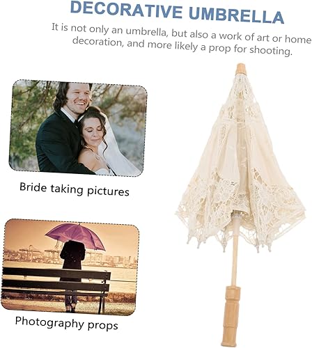 Miniatura 8 de VALICLUD Paraguas para decoración de boda, sombrilla japonesa, accesorios de boda, decoración victoriana, sombrilla nupcial, sombrilla de encaje