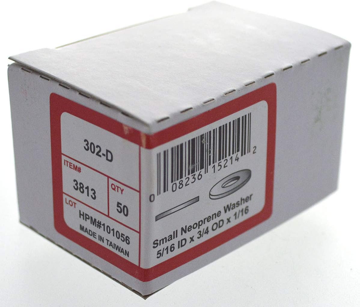 Hillman 3813 5/16 in. x 3/4 in. x 1/16 in. Rubber Washer (50-Pack), Black