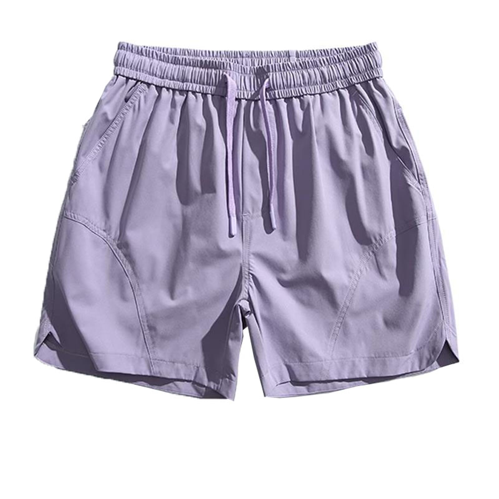 Summer Mid-Rise Athletic Pants for Men Beach Loose Shorts