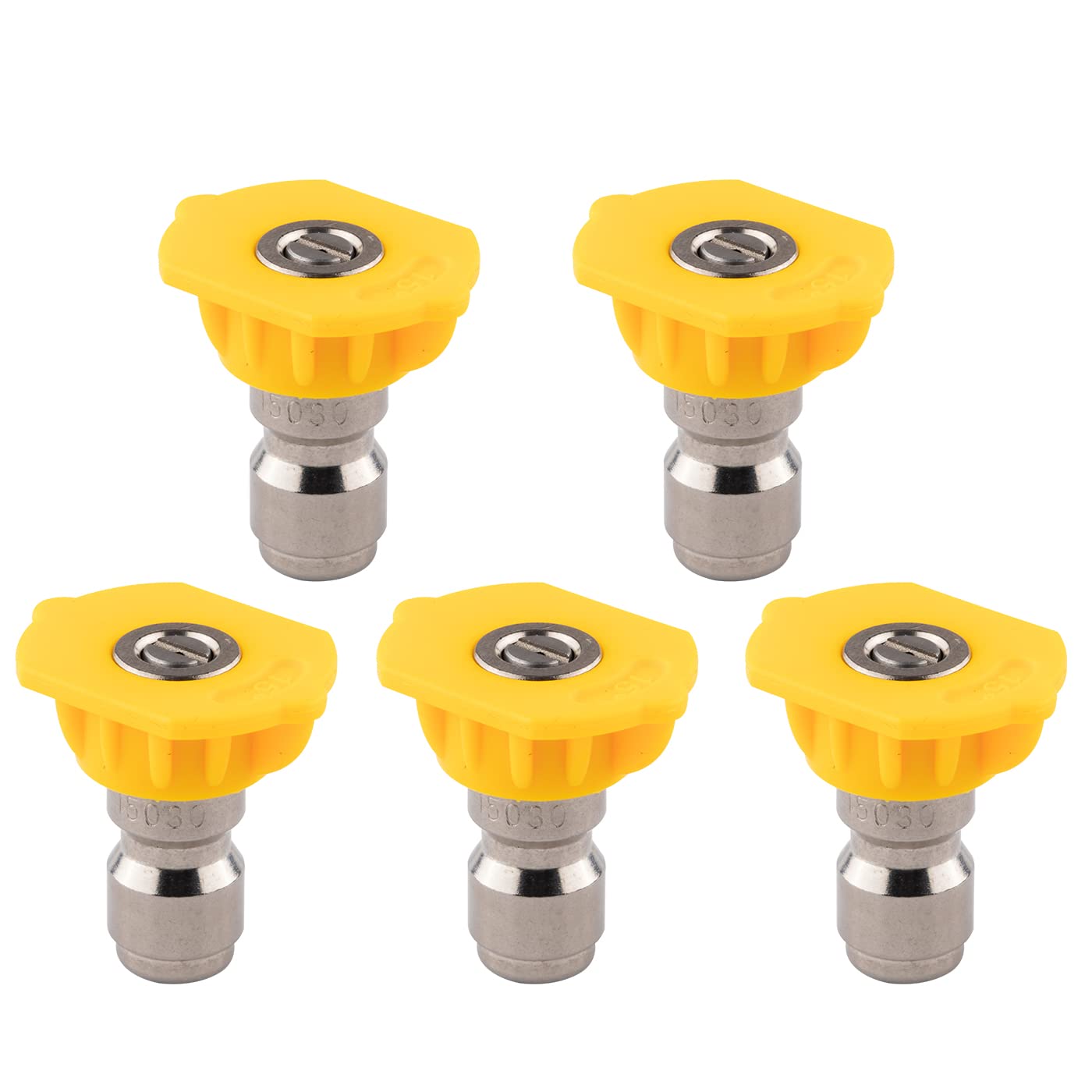 Clean Strike CS-1030 15-Degree Spray Tips with 1/4 Inch Quick Connect Fitting, 3.0 Orifice and Pressure Washer Rated 4000 PSI, 5-Pack, Yellow-image-19