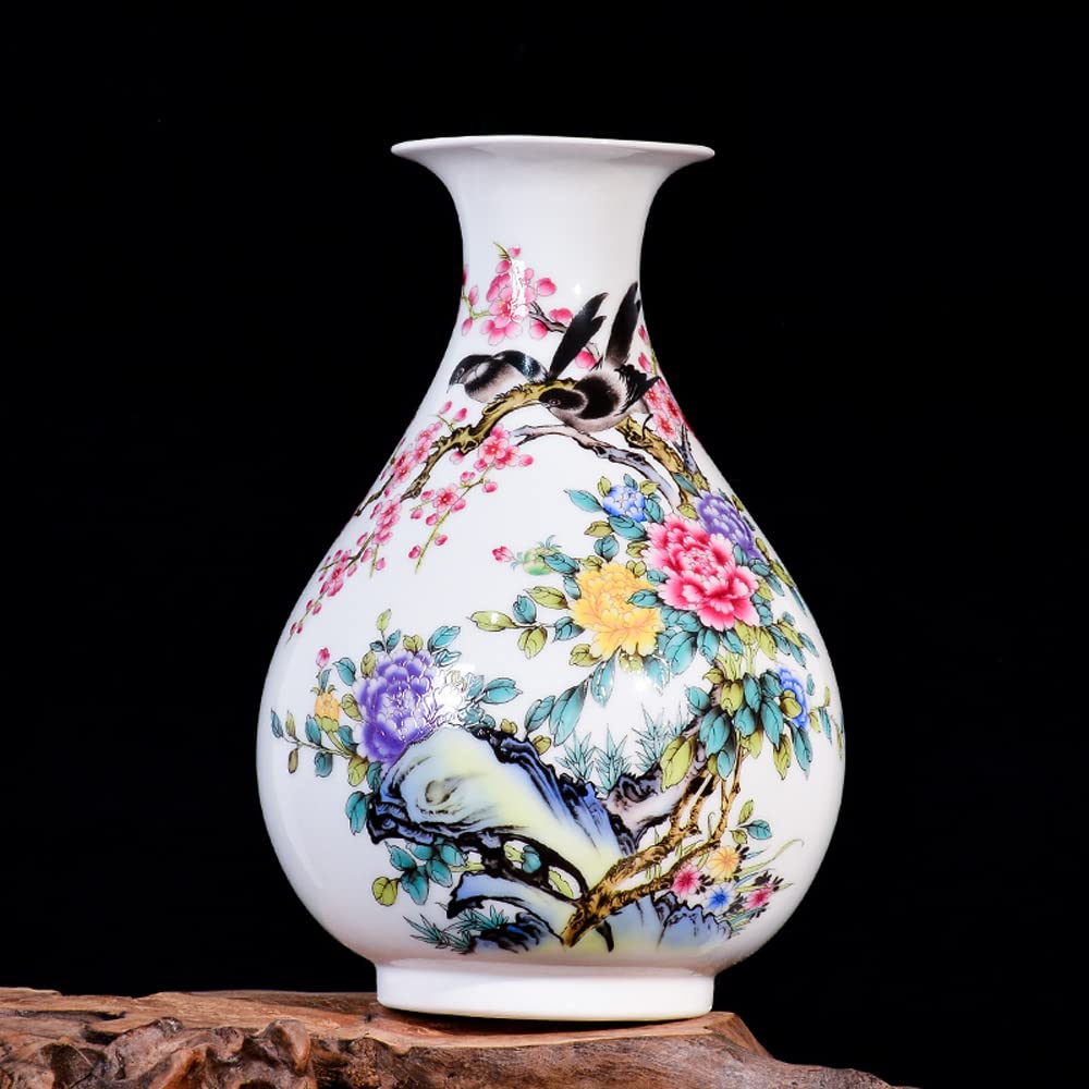 asdchZen Chinoiserie, Powdery, Ceramic Vase, Flower Arrangement, Dried Flower, Chinese Home, Living Room, Tv Cabinet, Decorative Ornaments,F