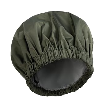 Shower Cap for Women, Resuable Waterproof Bath Caps Large Shower Bonnet with Elastic Band for Long Hair and Braids, Green