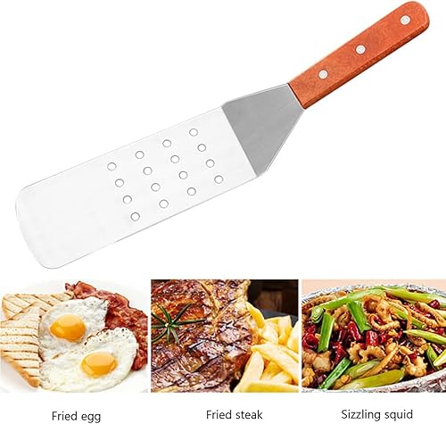 Miniatura 7 de UPKOCH Espátula de cocina para panqueques, espátulas de reposteria, espátula de metal, espátula de pescado, espátula de plancha de acero inoxidable,