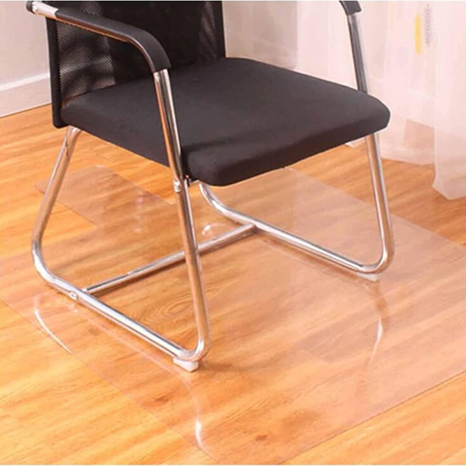 Chiaro Sedia Mat Tappetino in plastica in vinile trasparente for sedia da ufficio su pavimento in legno duro, imbottitura protettiva for copri scrivania in plastica spessa 1,5 mm/2 mm, tappeto da cuci