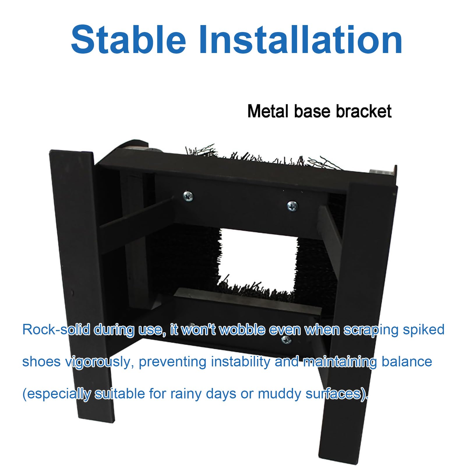 Raspador de zapatos de metal resistente, cepillo de la bota al aire libre durable con las cerdas de nylon, sin diseño de la curva para la puerta delantera, garaje y patio, mantener los pisos limpios